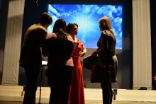 24 февраля 2016. Хор БГАМ на радио МФМ с Дмитрием Павлюкевичем, предоткрытие, открытие и afterзанавес: