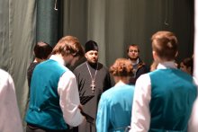 24 февраля 2016. Хор БГАМ на радио МФМ с Дмитрием Павлюкевичем, предоткрытие, открытие и afterзанавес: