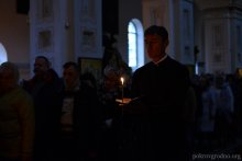 Накануне праздника Покрова Богородицы архиепископ Артемий возглавил всенощное бдение в кафедральном соборе Гродно