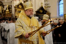 Архиепископ Артемий совершил великую вечерню в кафедральном соборе города Гродно